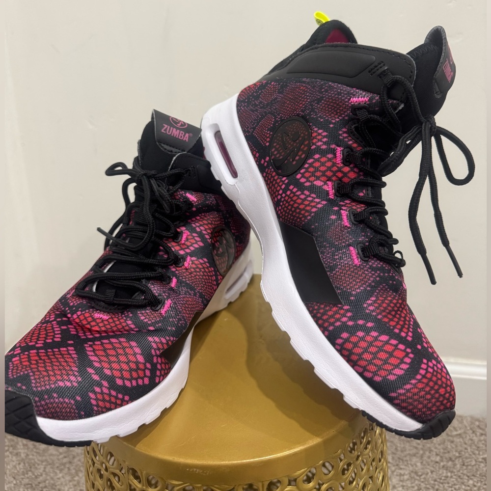 Zumba Fitness Pink & Black Snakeskin Midtop Sneakers